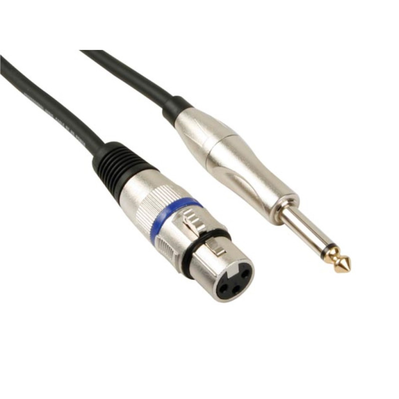 CÂBLE XLR - XLR FEMELLE vers JACK 6.35 mm - MONO - 6 m CÂBLE XLR - XLR FEMELLE vers JACK 6.35 mm - MONO - 6 m