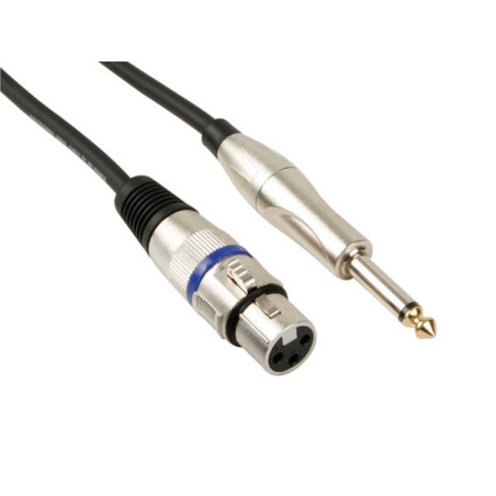 CÂBLE XLR - XLR FEMELLE vers JACK 6.35 mm - MONO - 6 m - VS