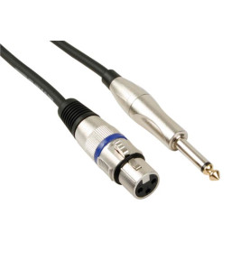 CÂBLE XLR - XLR FEMELLE vers JACK 6.35 mm - MONO - 6 m - VS