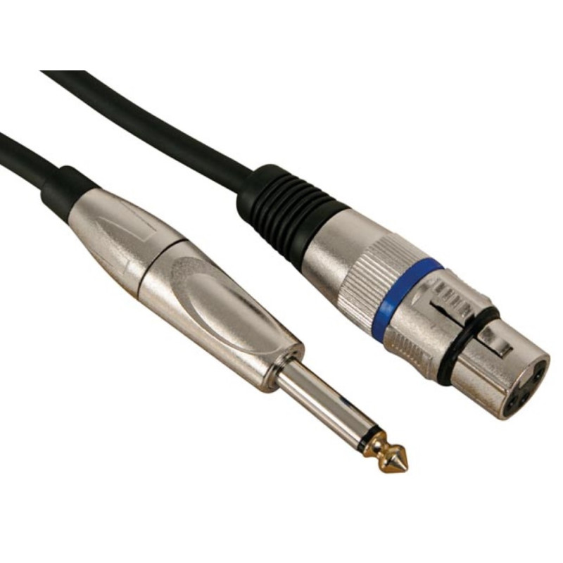 CÂBLE XLR - XLR FEMELLE vers JACK 6.35 mm - MONO - 10 m