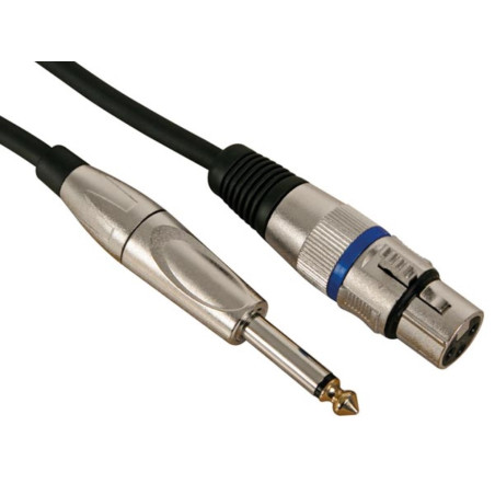 CÂBLE XLR - XLR FEMELLE vers JACK 6.35 mm - MONO - 10 m - VS