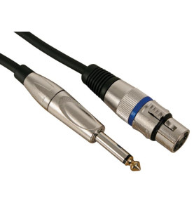 CÂBLE XLR - XLR FEMELLE vers JACK 6.35 mm - MONO - 10 m - VS