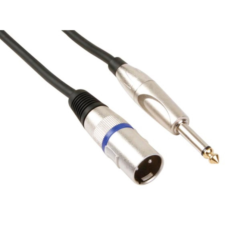 CÂBLE XLR - XLR MÂLE vers JACK 6.35 mm - MONO - 6 m