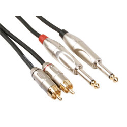 CÂBLE RCA-JACK - 2 x RCA MÂLE vers JACK 6.35 mm - MONO - 5 m - VS