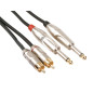 CÂBLE RCA-JACK - 2 x RCA MÂLE vers JACK 6.35 mm - MONO - 5 m
