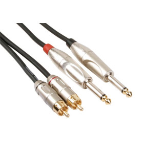 CÂBLE RCA-JACK - 2 x RCA MÂLE vers JACK 6.35 mm - MONO - 5 m - VS