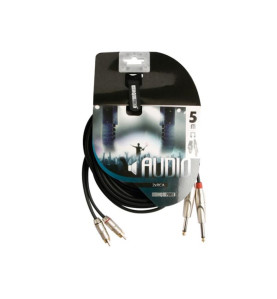 CÂBLE RCA-JACK - 2 x RCA MÂLE vers JACK 6.35 mm - MONO - 5 m - VS