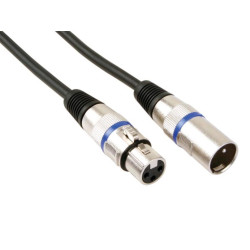 CÂBLE XLR - XLR MÂLE vers XLR FEMELLE - 1 m - NOIR - VS