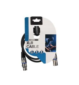 CÂBLE XLR - XLR MÂLE vers XLR FEMELLE - 1 m - NOIR - VS