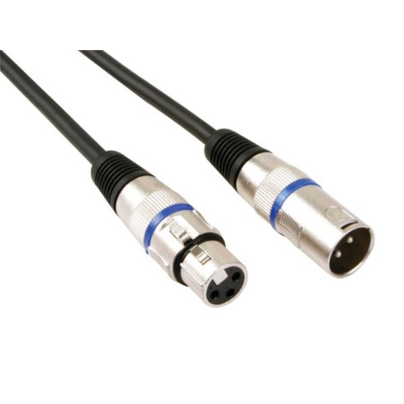 CÂBLE XLR - XLR MÂLE vers XLR FEMELLE - 3 m - NOIR - VS