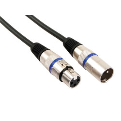 CÂBLE XLR - XLR MÂLE vers XLR FEMELLE - 6 m - NOIR - VS