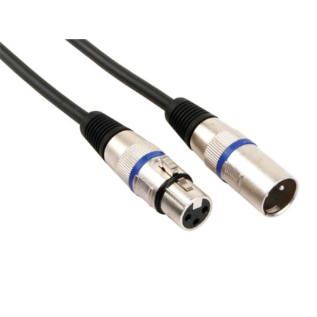 CÂBLE XLR - XLR MÂLE vers XLR FEMELLE - 6 m - NOIR - VS