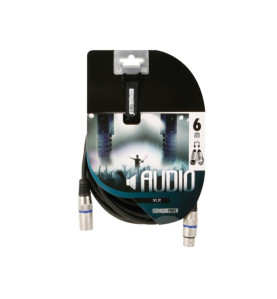 CÂBLE XLR - XLR MÂLE vers XLR FEMELLE - 6 m - NOIR - VS