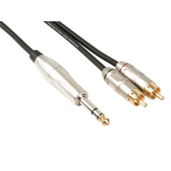 CÂBLE RCA-JACK - 2 x RCA MÂLE vers JACK 6.35 mm - STÉRÉO - 6 m - VS