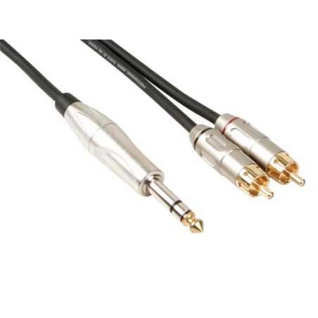 CÂBLE RCA-JACK - 2 x RCA MÂLE vers JACK 6.35 mm - STÉRÉO - 6 m - VS
