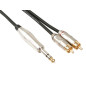 CÂBLE RCA-JACK - 2 x RCA MÂLE vers JACK 6.35 mm - STÉRÉO - 6 m CÂBLE RCA-JACK - 2 x RCA MÂLE vers JACK 6.35 mm - STÉRÉO - 6 m