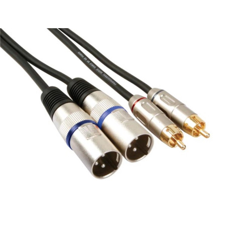 CÂBLE XLR-RCA - 2 x XLR 3 BROCHES vers 2 x RCA MÂLE - 1 m - VS