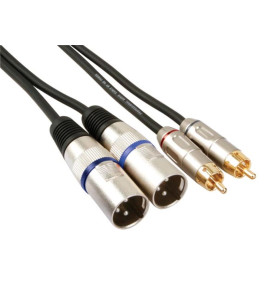 CÂBLE XLR-RCA - 2 x XLR 3 BROCHES vers 2 x RCA MÂLE - 1 m - VS