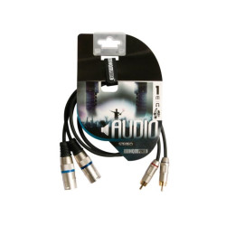 CÂBLE XLR-RCA - 2 x XLR 3 BROCHES vers 2 x RCA MÂLE - 1 m