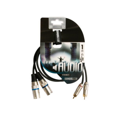 CÂBLE XLR-RCA - 2 x XLR 3 BROCHES vers 2 x RCA MÂLE - 1 m