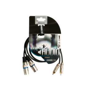 CÂBLE XLR-RCA - 2 x XLR 3 BROCHES vers 2 x RCA MÂLE - 1 m - VS