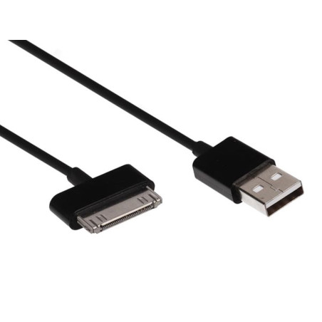 CÂBLE USB 2.0 A MÂLE VERS APPLE 30 BROCHES MÂLE - NOIR - 1 m - Vellema