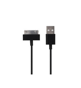 CÂBLE USB 2.0 A MÂLE VERS APPLE 30 BROCHES MÂLE - NOIR - 1 m - Vellema