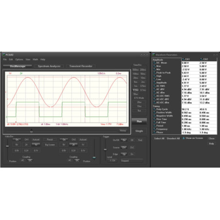 Mini oscilloscope à 2 canaux pour pc avec connexion usb