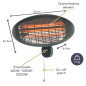 Chauffage de terrasse - à suspendre - 2000 W