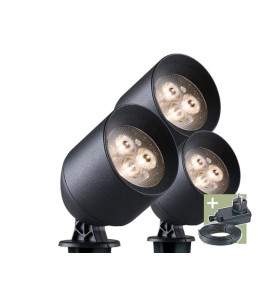 Ludeco - Laros - spot - set (3 pcs) - 12 V - 90 lm - 1 W - blanc chaud