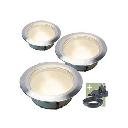 Ludeco - Olan 80 - spot à encastrer - set (3 pcs) - 12 V - 48 lm - 0.5