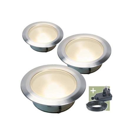 Ludeco - Olan 80 - spot à encastrer - set (3 pcs) - 12 V - 48 lm - 0.5