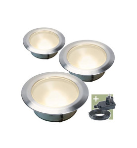 Ludeco - Olan 80 - spot à encastrer - set (3 pcs) - 12 V - 48 lm - 0.5