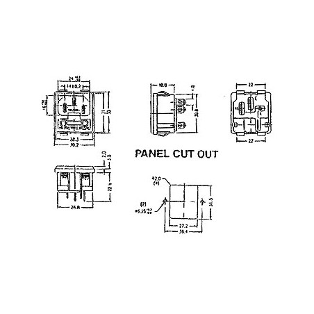 EMBASE MALE CLIPSABLE POUR CHASSIS - AVEC PORTE-FUSIBLE