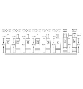 JEU DE 8 CONNECTEURS DC UNIVERSELS pour CONNECTEUR MÂLE 2.1 x 5.5 mm -