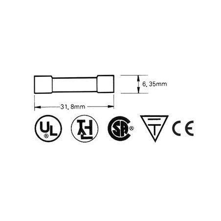 FUSIBLE 6.35 x 32mm RAPIDE 0.8A (10pcs/boîte)