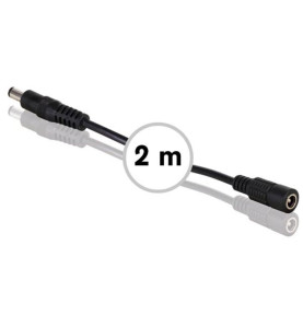 RALLONGE AVEC CONNECTEUR D'ALIMENTATION CC (MÂLE-FEMELLE) - 2 m - NOIR