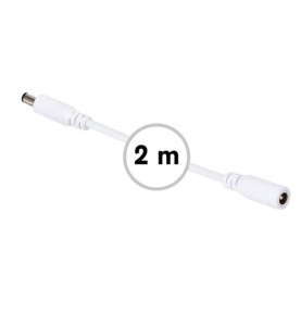 RALLONGE AVEC CONNECTEUR D'ALIMENTATION CC (MÂLE-FEMELLE) - 2 m - BLAN