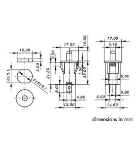 BOUTON-POUSSOIR OFF-(ON) NOIR 1A - 250V - Velleman