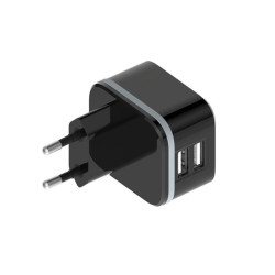 CHARGEUR COMPACT AVEC 2 CONNEXIONS USB 5 V - 3.4 A max. ( 2.4 + 1 A ) - 17 W max.