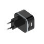 CHARGEUR COMPACT AVEC 2 CONNEXIONS USB 5 V - 3.4 A max. ( 2.4 + 1 A ) - 17 W max.