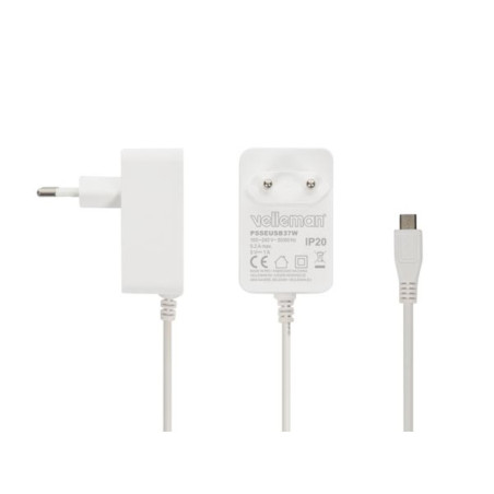 CHARGEUR COMPACT AVEC CONNEXION MICRO USB - 5 VCC - 1 A