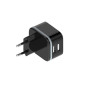 CHARGEUR COMPACT AVEC 2 CONNEXIONS USB - 5 V - 4.8 A max. - 24 W. max. - NOIR