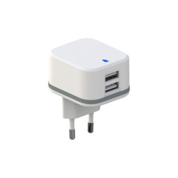 CHARGEUR COMPACT AVEC 2 CONNEXIONS USB - 5 V - 4.8 A max. - 24 W. max.