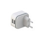 CHARGEUR COMPACT AVEC 2 CONNEXIONS USB - 5 V - 4.8 A max. - 24 W. max. - BLANC