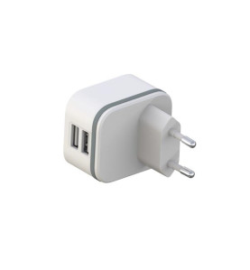 CHARGEUR COMPACT AVEC 2 CONNEXIONS USB - 5 V - 4.8 A max. - 24 W. max.