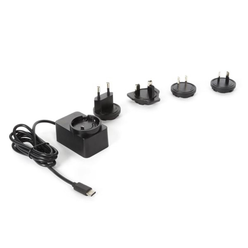 CHARGEUR COMPACT AVEC CONNEXION USB - 5 VCC - 2.5 A max. - 15 W max. - TYPE C - AVEC 4 FICHES DE VOYAGE