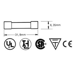FUSIBLE 6.35 x 32mm RAPIDE 2.5A (10pcs/boîte)