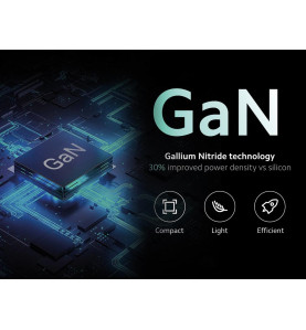 Chargeur USB rapide avec GaN Fast Technology - 2 sorties - USB-A & USB