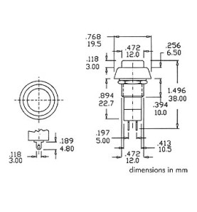 R18-25A BOUTON-POUSSOIR OFF-ON NOIR 1A/125V - Velleman